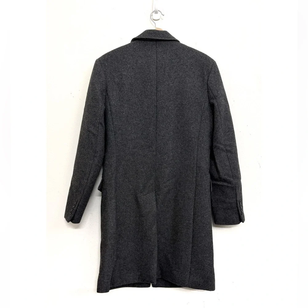 NWT J. Crew Charcoal Wool Topcoat, Overcoat With Quilted Lining Size 36R